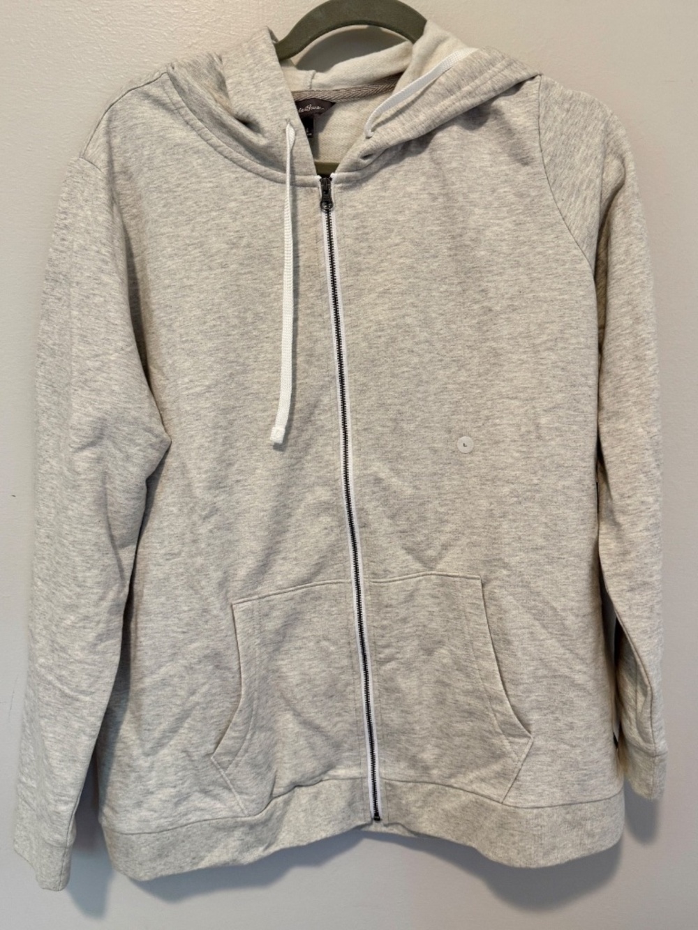 Eddie Bauer Women's Fleece Camp Hood ZipClosure Jacket Light Grey Large NWT